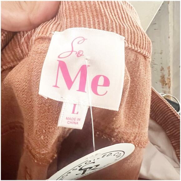 So Me Boutique Mallory Wide Leg Corduroy Pants In Rust Size Large Boho NWT - Picture 5 of 10